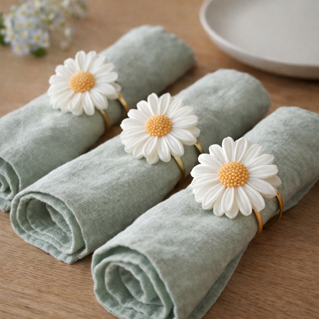 Anneaux de serviette Marguerite